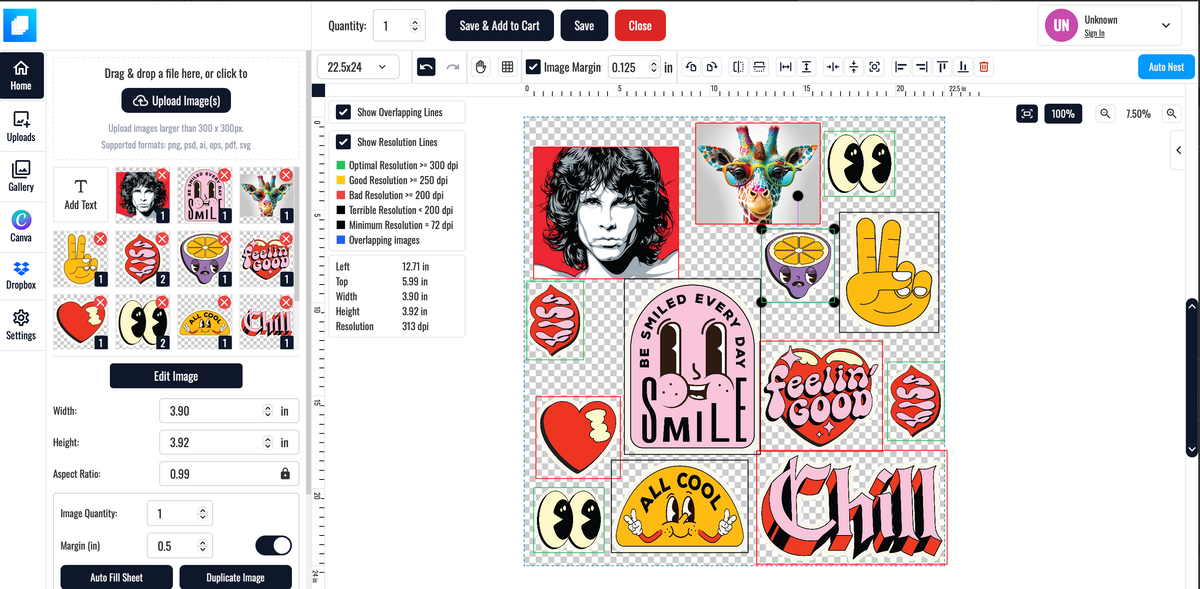 Build Your Gang Sheet (DTF) – Online Layout Tool